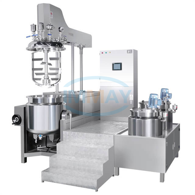200L液压升降真空乳化搅拌机带PLC控制箱，用于液体和奶油生产 